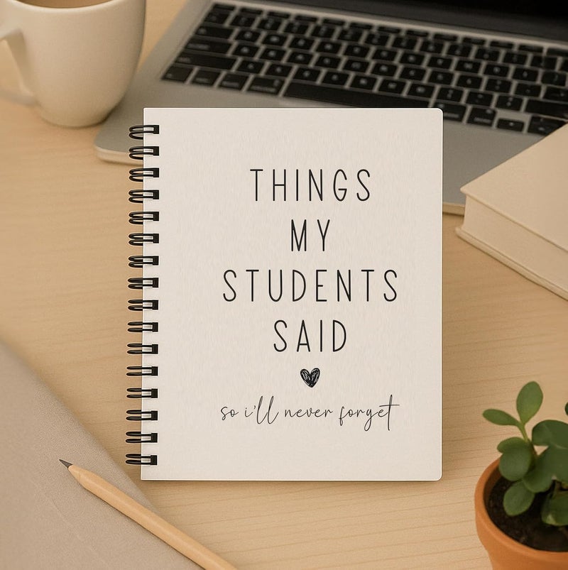 bitCNY Teacher Gift Spiral Notebook - Thank You Gift for Teacher, Teacher Appreciation Gifts, Keepsake Journal, Teacher Notebooks for School Supplies, Home & Office, Spiral Bound 5.5x8.3 (White) - Image 3